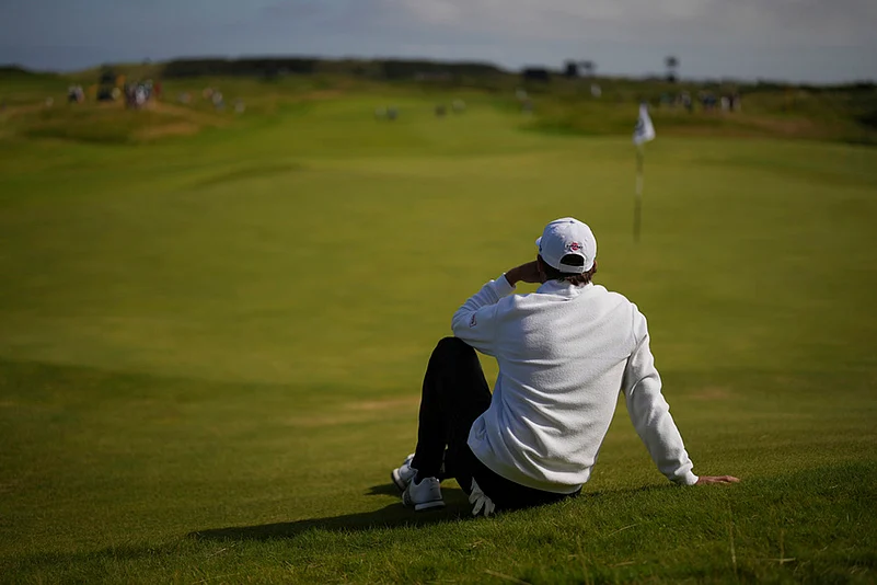 2025 British Open Golf Championship practice round photos: Nicolai Hojgaard of Denmark