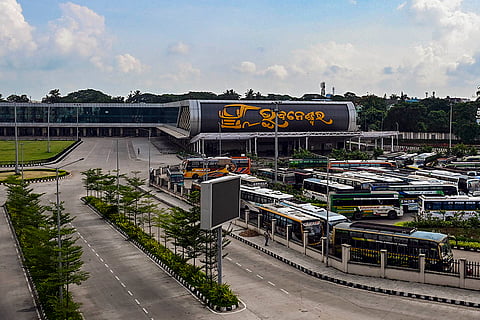 Odisha Bandh: View of Bhubaneswar bus terminal 