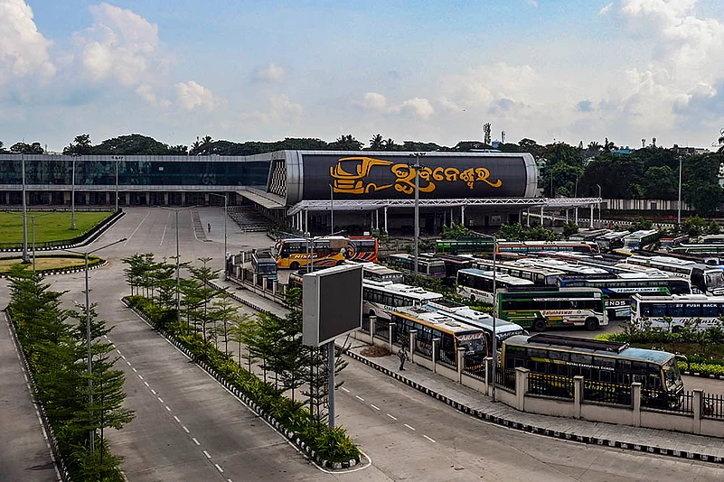 Odisha Bandh over student’s suicide; View of Bhubaneswar bus terminal