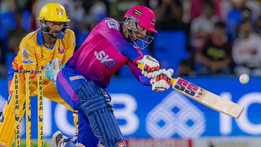 | Photo: Instagram/@Tushar_Raheja : IDream Tiruppur Tamizhans batter Tushar Raheja batting in Tamil Nadu Premier League