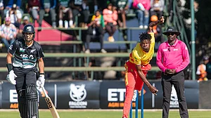 Photo: X | Zimbabwe Cricket : Zimbabwe Vs New Zealand, match 3 of the Zimbabwe T20I Tri-series 2025 at Harare.