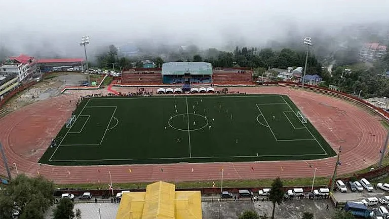 The high-altitude Tawang Stadium is one of the largest projects undertaken by Gallant Sports & Infra. - | Photo: Gallant Sports