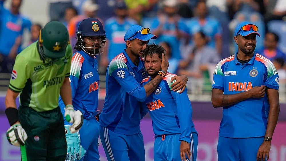 | Photo: AP/Altaf Qadri : India vs Pakistan in ICC Champions Trophy Cricket 2025