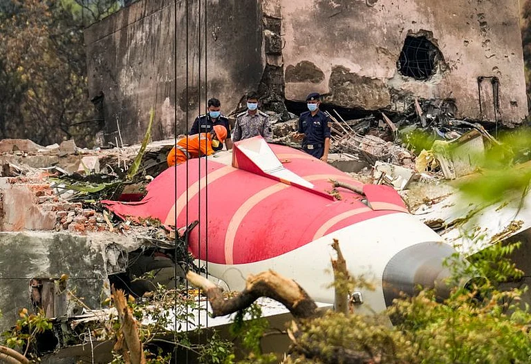 Visual from the Air India crash site in Ahmedabad - PTI