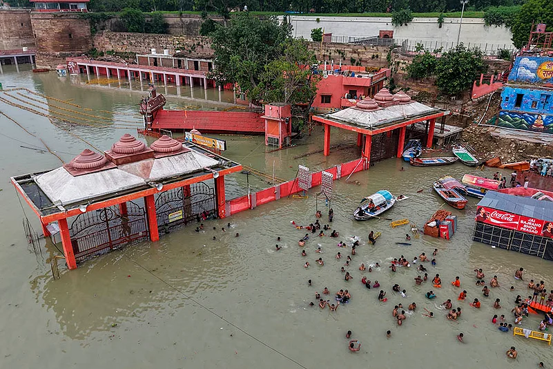 Swollen Ganga floods nearby areas in Prayagraj