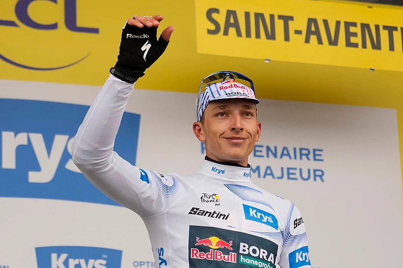 Tour de France cycling race Fourteenth stage photos: Germanys Florian Lipowitz