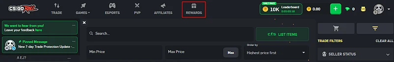CSGORoll website