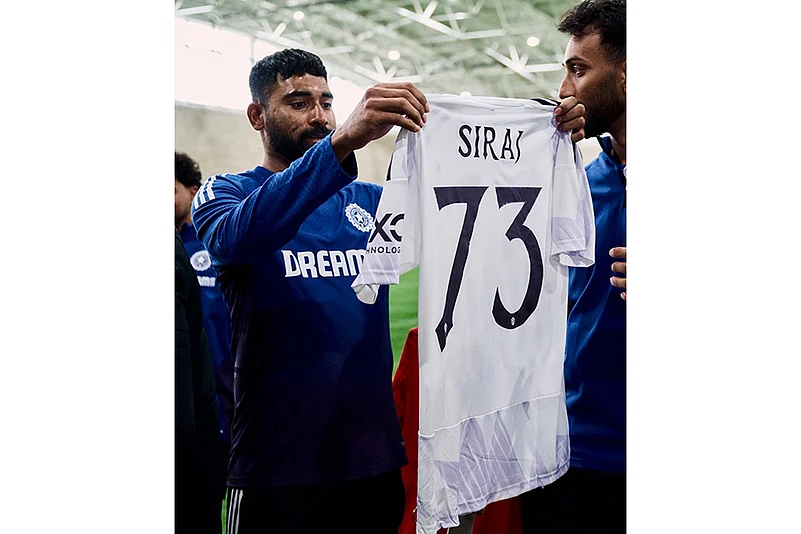 Manchester United vs India Cricket team Collab: Mohammed Siraj
