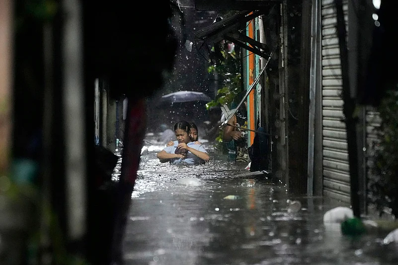 Philippines Asia Storm; Floods after Tropical storm Wipha in Quezon city_ flood in Quezon city