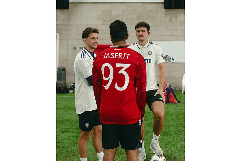 Manchester United vs India Cricket team Collab: Jasprit Bumrah with Harry Maguire