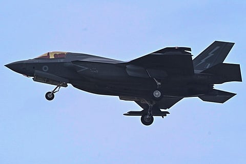 Grounded British fighter jet flies back