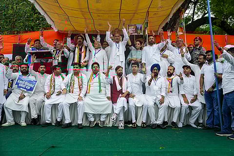 Congress protest at Jantar Mantar