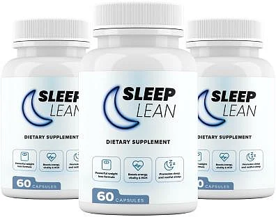 Bottles of Sleep Lean dietary supplement capsules