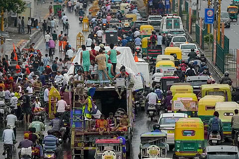 Traffic jam in Delhi