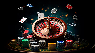 Roulette Wheel And Poker Chips