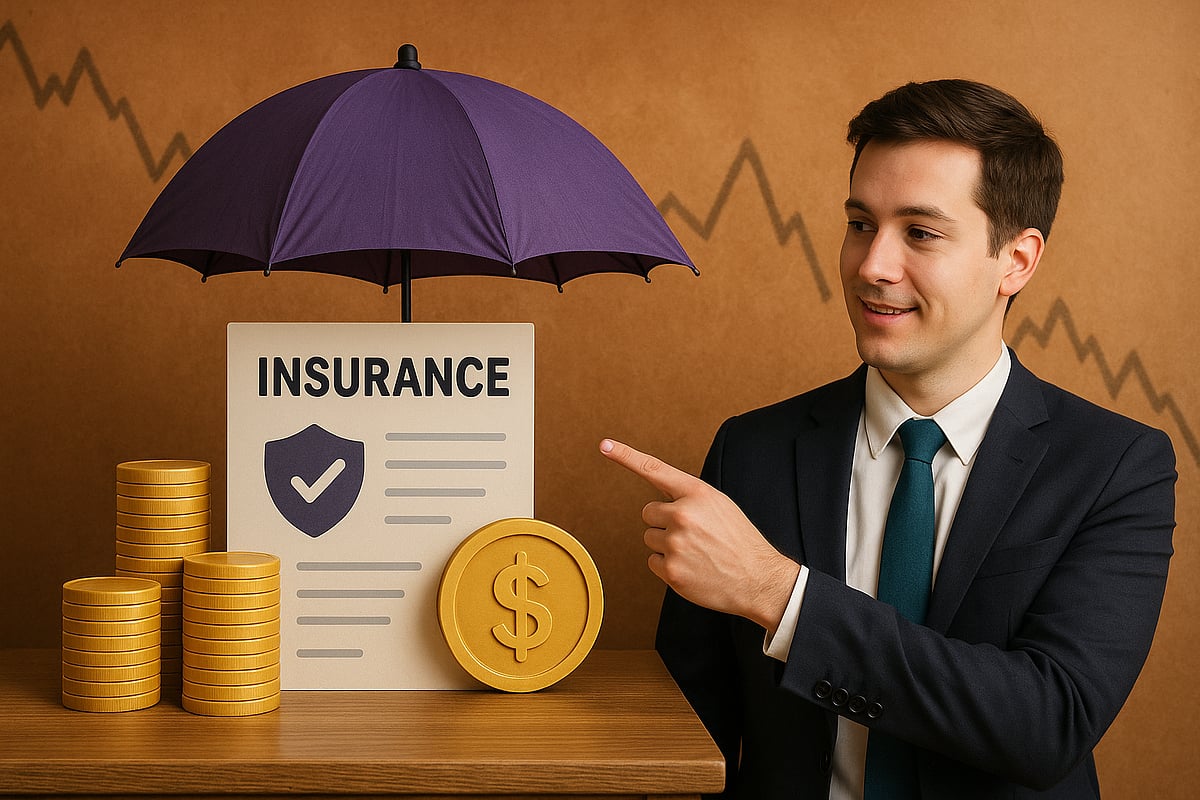 A man pointing at an insurance