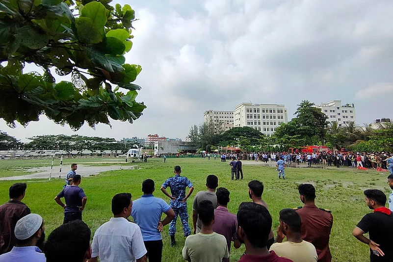 Bangladesh Students Protest After Air Force Jet Crash in Dhaka