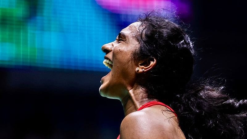 Photo: X | PV Sindhu : Indian shuttler PV Sindhu after winning her round of 32 match in China Open 2025.