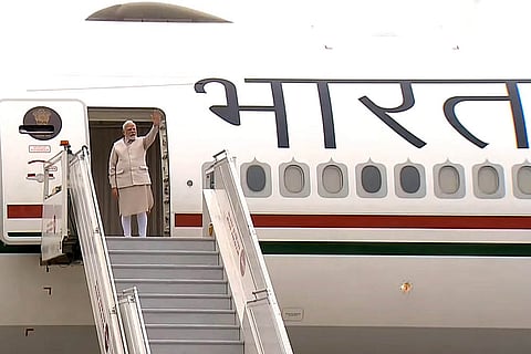 PM Modi emplanes for London