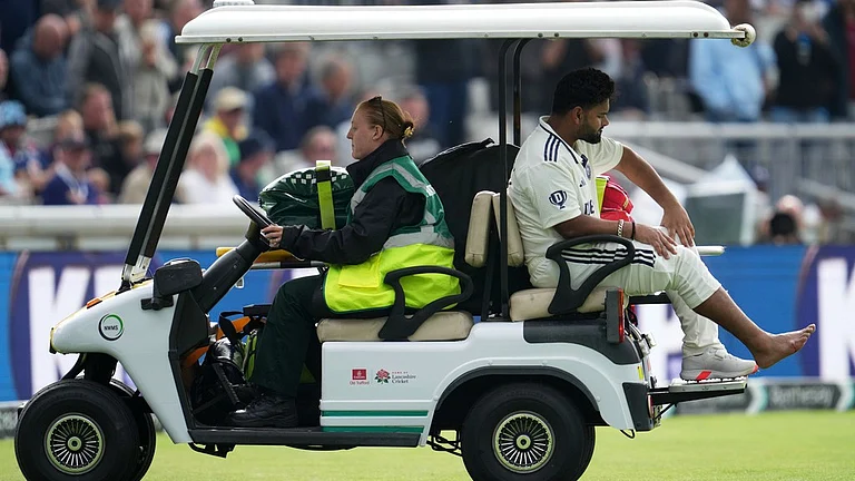 India vs England, 4th Test: Rishabh Pant was taken off the ground in a golf buggy in Manchester. - AP