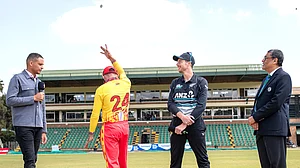 Photo: X | Zimbabwe Cricket : Zimbabwe Vs New Zealand toss in Harare on Thursday.
