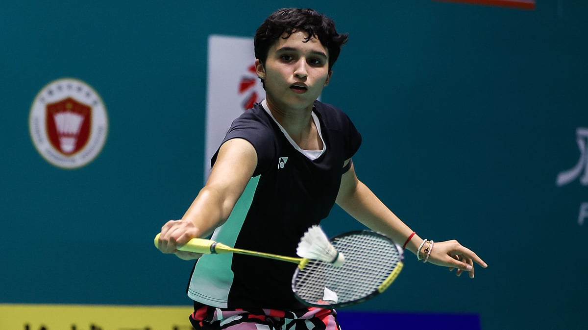 | Photo: X/BAI_media : Unnati Hooda in action during her China Open 2025 women's singles match against Akane Yamaguchi.