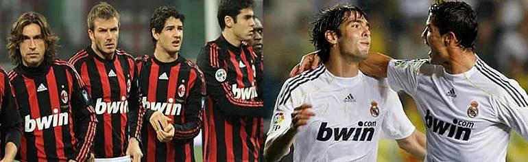 AC Milan and Real Madrid team members