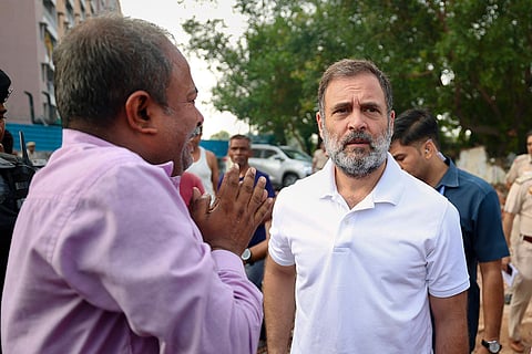 Rahul Gandhi visits Jailer Wala Bagh demolition site