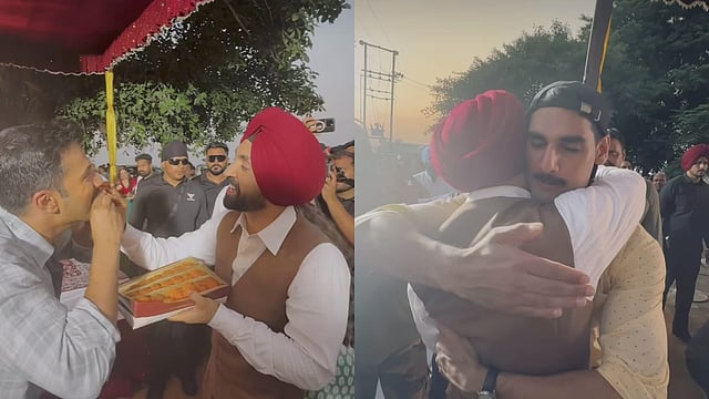 Diljit Dosanjh Wraps Up Border 2 Shoot; Feeds Sweets And Hugs Varun Dhawan And Ahan Shetty