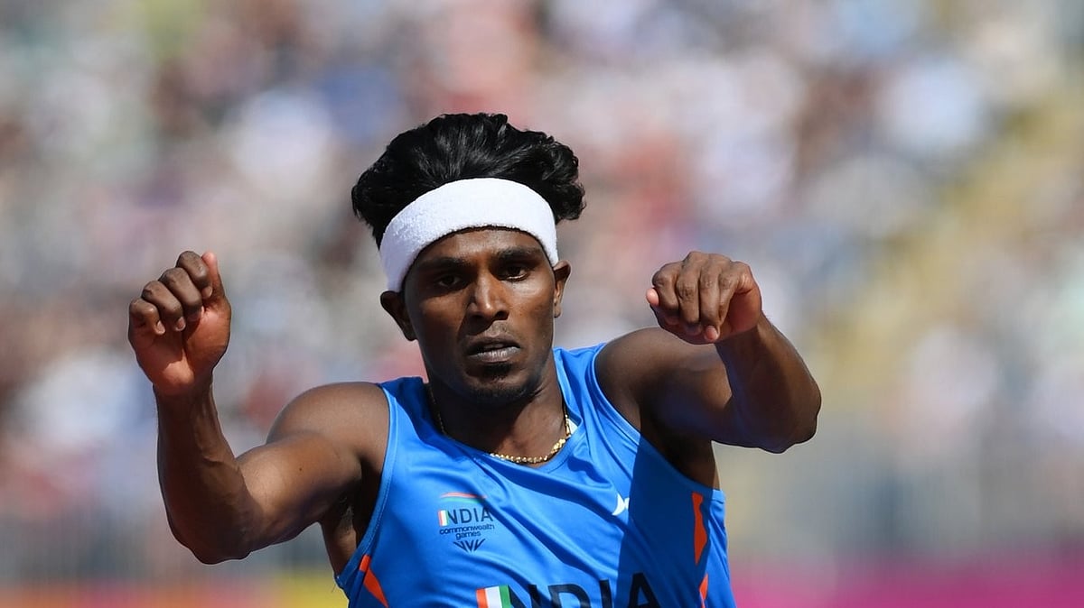 Photo: X | India All Sports : Indian triple jumper Praveen Chithravel.