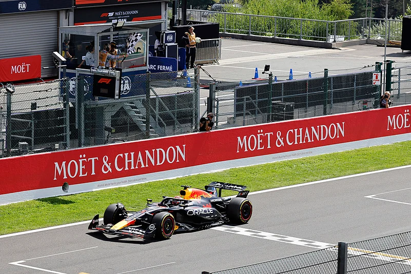 Belgium Formula One Grand Prix Auto Racing 2025 F1 GP Sprint Race_Red Bull driver Max Verstappen