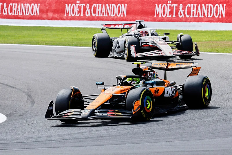 Belgium Formula One Grand Prix Auto Racing 2025 F1 GP Sprint Race_McLaren driver Lando Norris