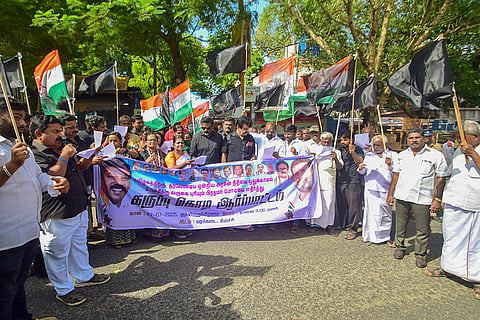 Congress' protest in TN's Trichy