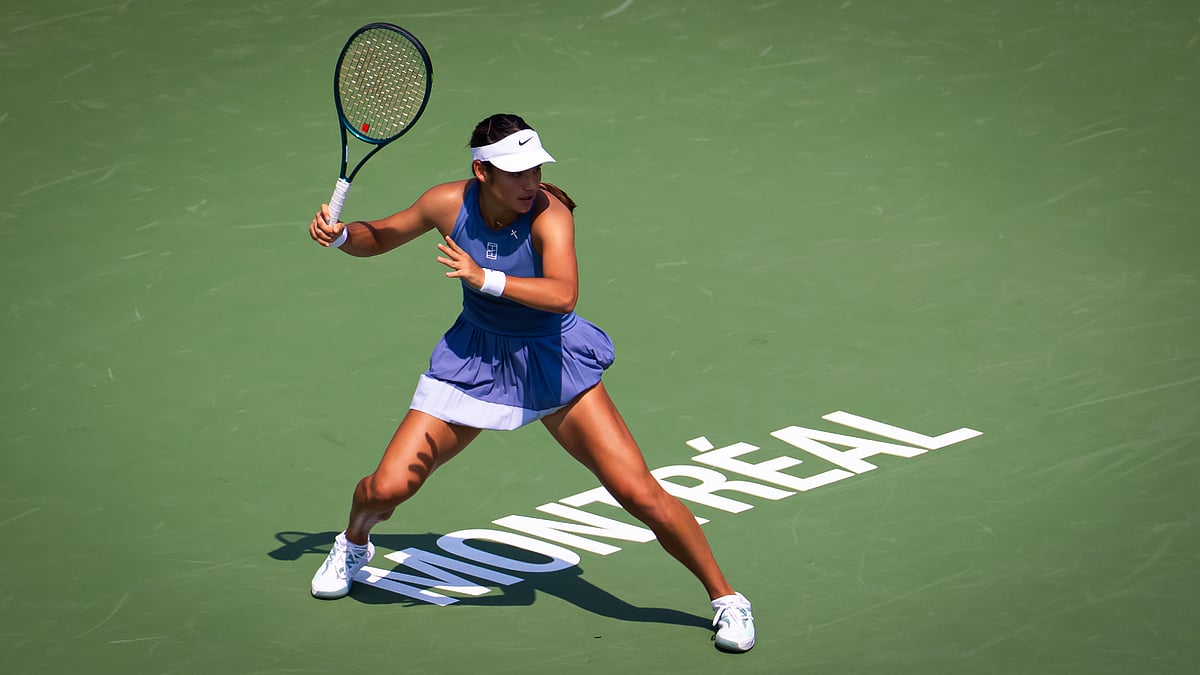 Emma Raducanu in action at the Canadian Open