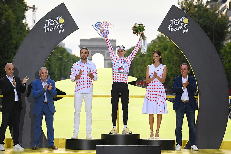 Tour De France 2025 cycling race Last stage photos: best climber Slovenias Tadej Pogacar
