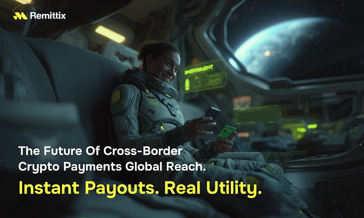 Remittix crypto ad with astonaut