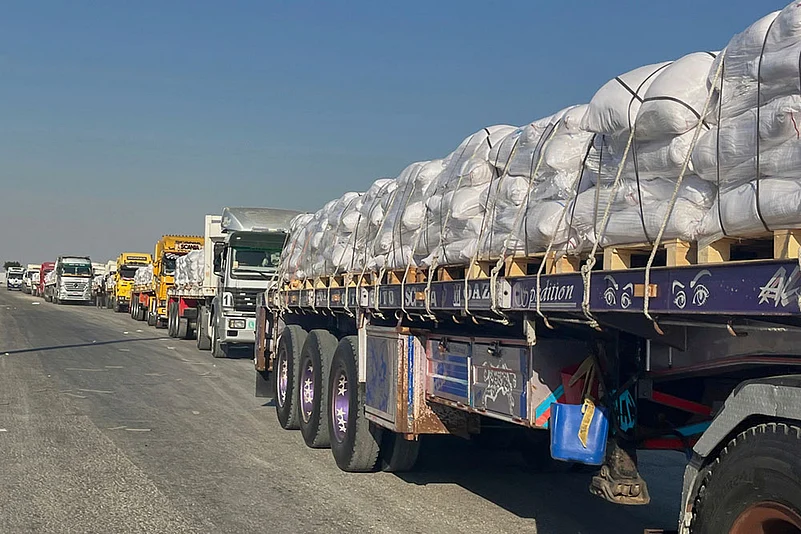 Israel Palestinians: Humanitarian Aid Is Airdropped Into Gaza_9