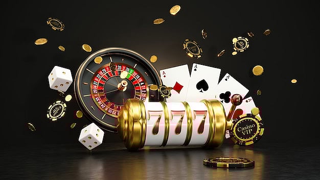 Casino Roulette Wheel and Cards