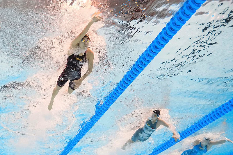 Chinese prodigy swimmer Yu Zidi at Singapore Swimming Worlds 2025 photo Mio Narita
