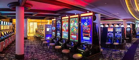Pachinko machines in a japanese gaming hall