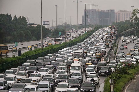 Traffic at Delhi-Gurugram Expressway