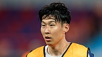 File : Son Heung-min pictured in training.