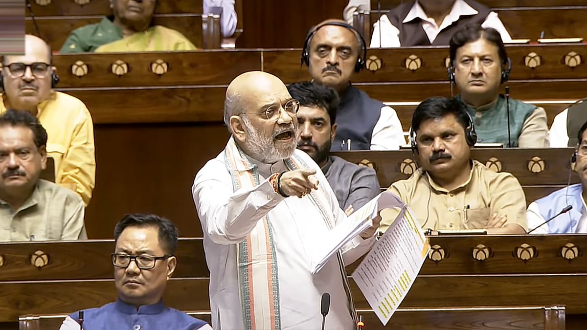 Amit Shah addressing the Parliament on the debate on Operation Sindoor
