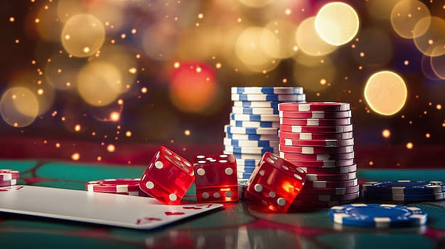 Casino coins and Dice