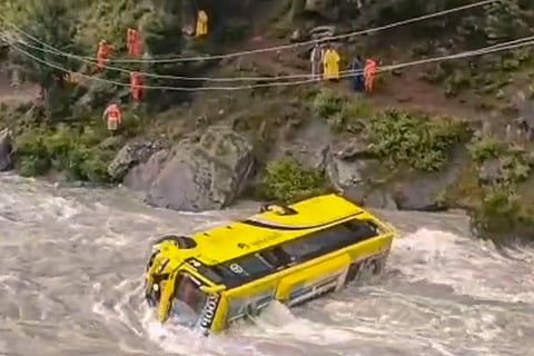 Bus carrying ITBP personnel falls into Sindh river in J-K's Ganderbal district