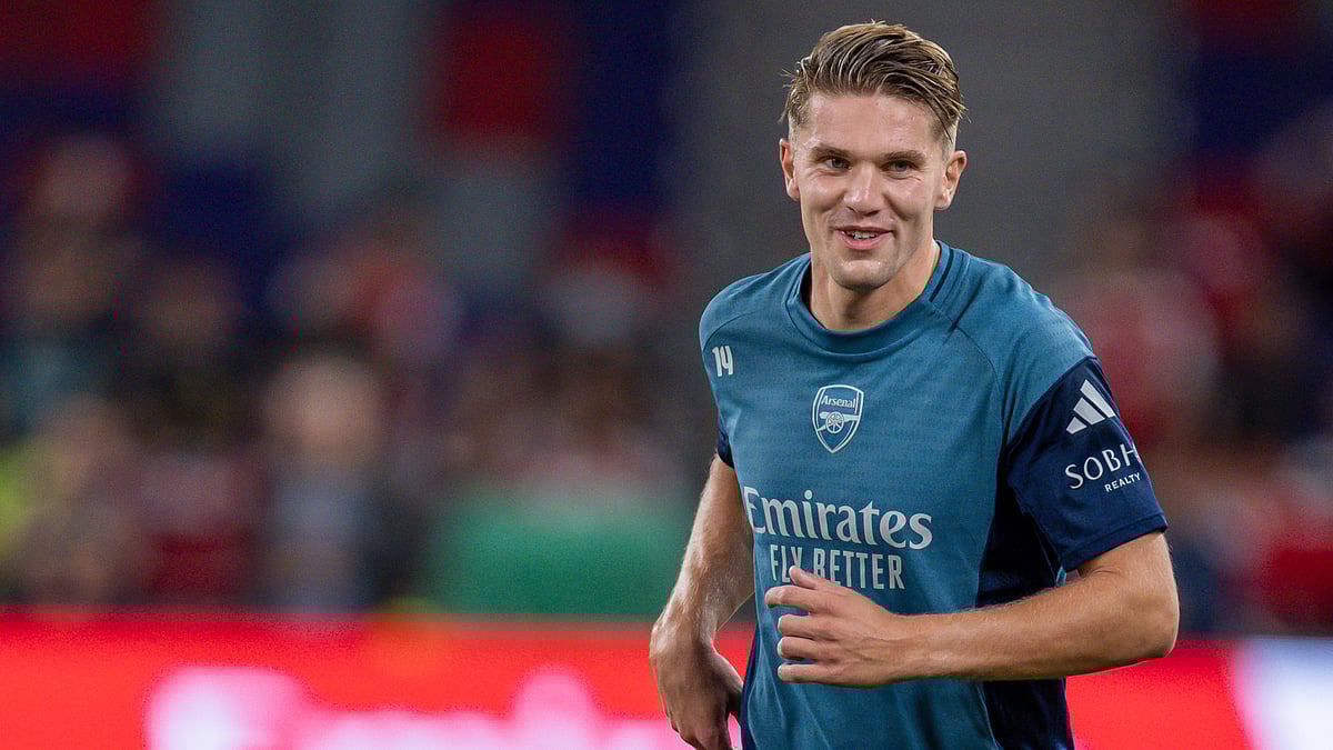 Viktor Gyokeres took part in an open Arsenal training session on Wednesday.