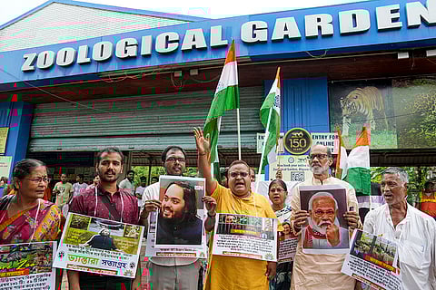 INTUC protest in Kolkata