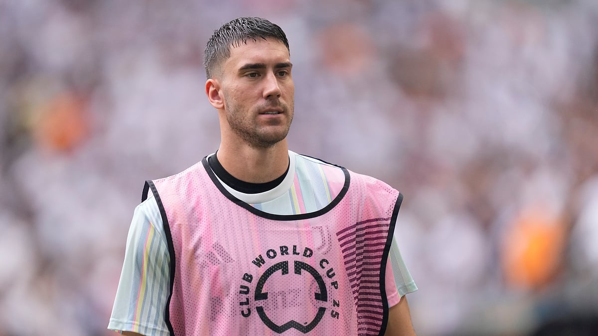 File : File photo of Dusan Vlahovic in action for Juventus during the FIFA Club World Cup 2025.