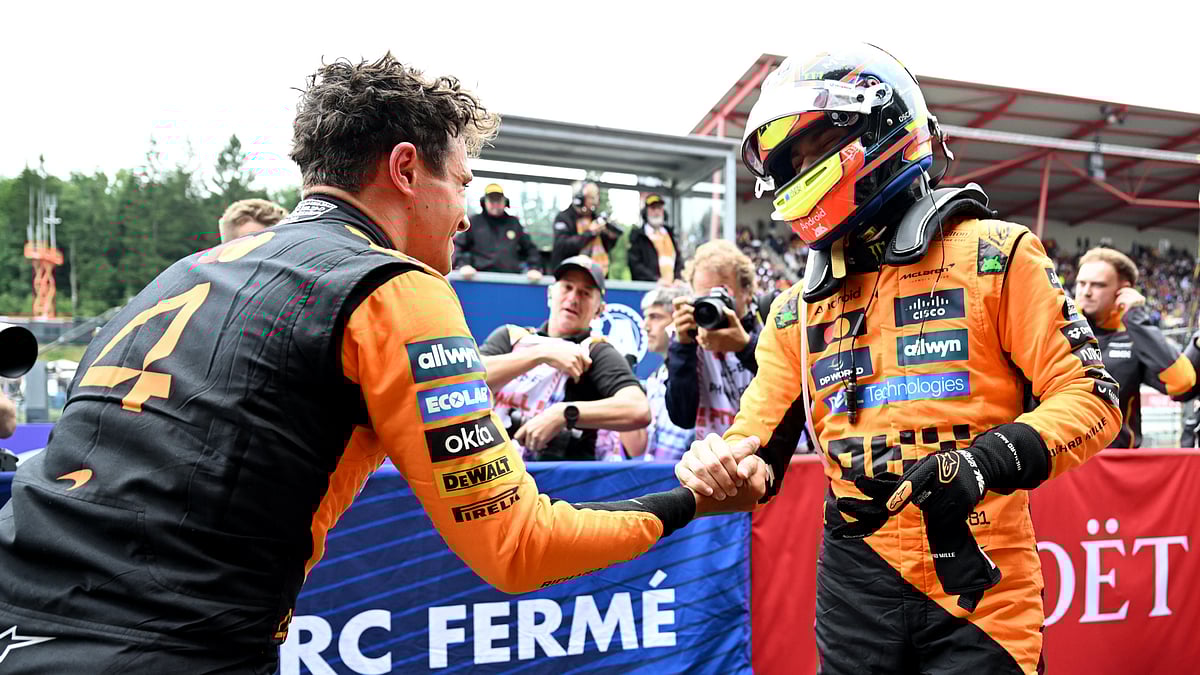 File : McLaren's Lando Norris and Oscar Piastri after the Belgian Grand Prix.