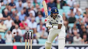 | Photo: AP : File photo of KL Rahul in action for India against England at The Oval.
